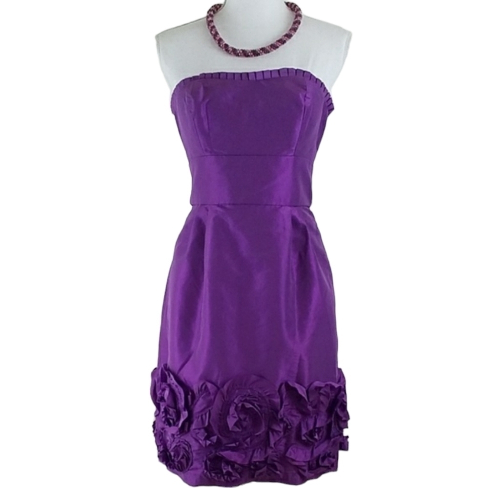 Max & Cleo~Size 4~Purple Strapless Prom Dress NWT.